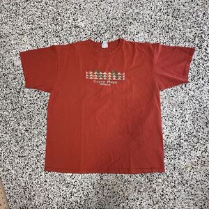 Yazbek Costa Maya Mexico T-Shirt Mens XL Orange Embroidery 00's Y2K Lizard